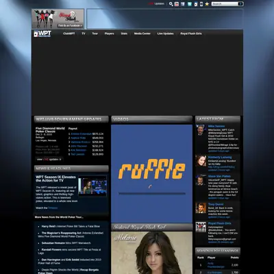 World Poker Tour startsida 2011