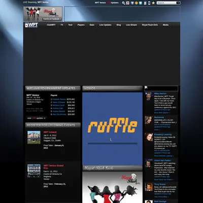 World Poker Tour startsida 2012