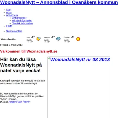 Voxnadals-Nytt startsida 2013