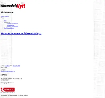Voxnadals-Nytt startsida 2021