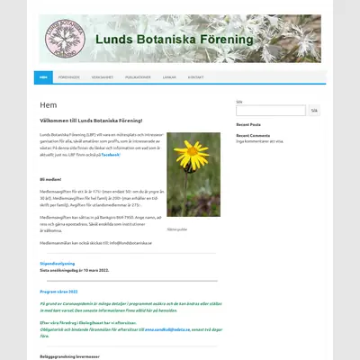 Botaniska Notiser startsida 2022