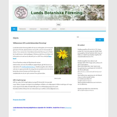 Botaniska Notiser startsida 2026