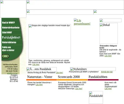 WWF Magasin startsida 2000