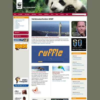 WWF Magasin startsida 2009