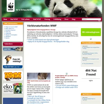 WWF Magasin startsida 2011