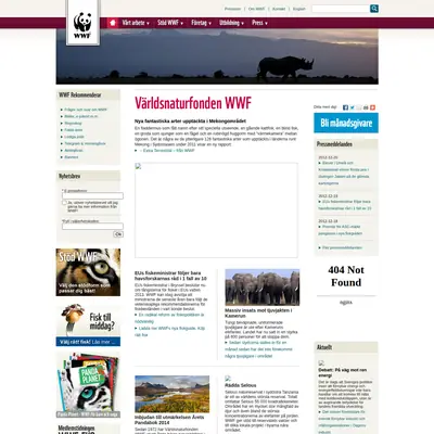 WWF Magasin startsida 2013