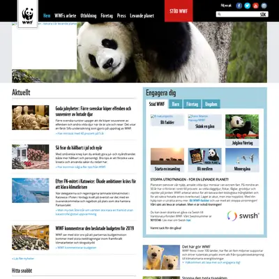 WWF Magasin startsida 2019