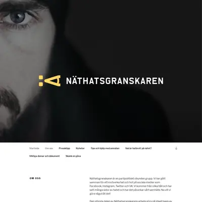 Näthatsgranskaren.se startsida 2019