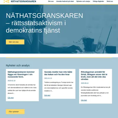 Näthatsgranskaren.se startsida 2026