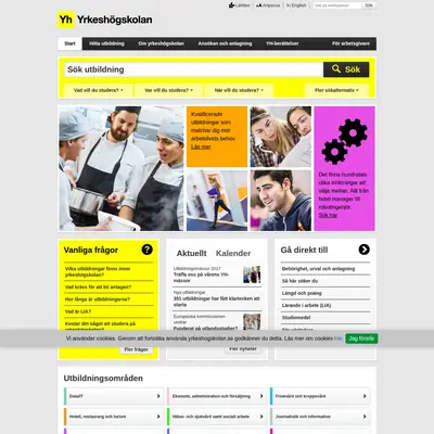 Yrkeshögskolan, yrkeshogskolan.se startsida 2017