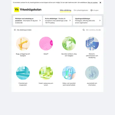 Yrkeshögskolan, yrkeshogskolan.se startsida 2021