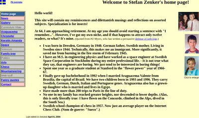 www.zenker.se startsida 2004