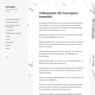 Zenvägen startsida 2018