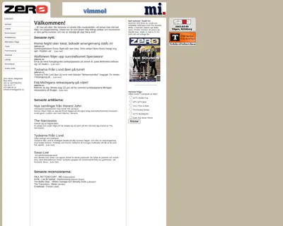 www.zeromagazine.nu startsida 2003