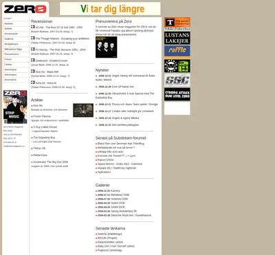 www.zeromagazine.nu startsida 2007