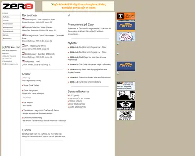 www.zeromagazine.nu startsida 2008