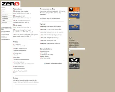 www.zeromagazine.nu startsida 2009