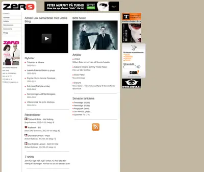 www.zeromagazine.nu startsida 2012