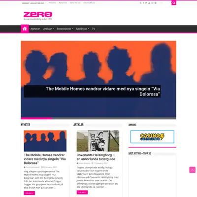 www.zeromagazine.nu startsida 2021