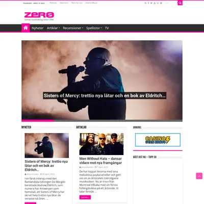 www.zeromagazine.nu startsida 2022